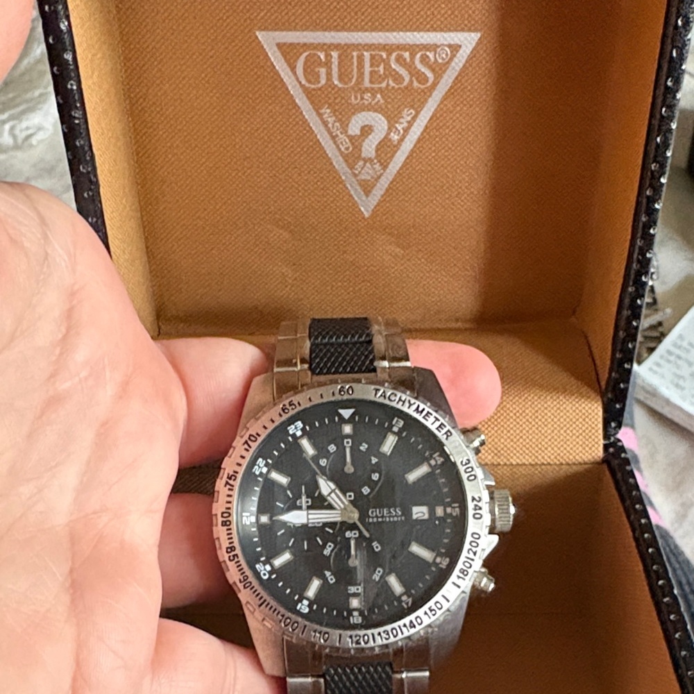 Guess Chronograph Silver and Black Watch